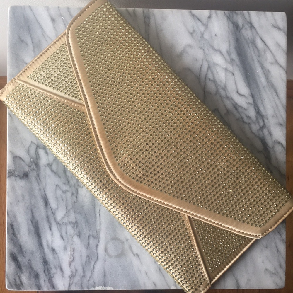 Gold Rhinestone Envelope Clutch - Picture 2 of 5